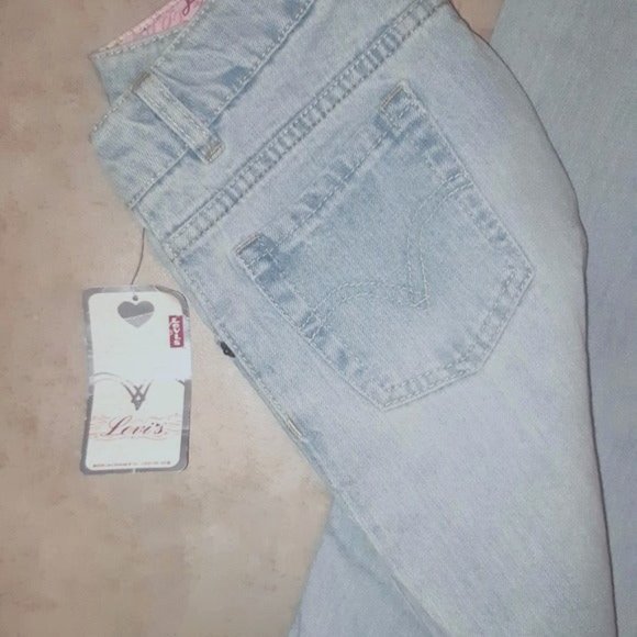 Girls LEVIS 517 Slim Stretch Flare Denim Jeans Size 14 Slim NWT Adjustable - Picture 2 of 15
